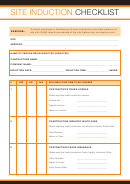 Site Induction Checklist