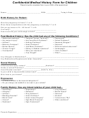 Confidential Medical History Form For Children