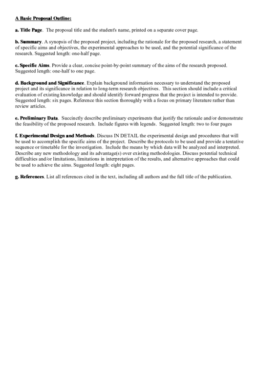 Basic Proposal Outline Template Printable pdf