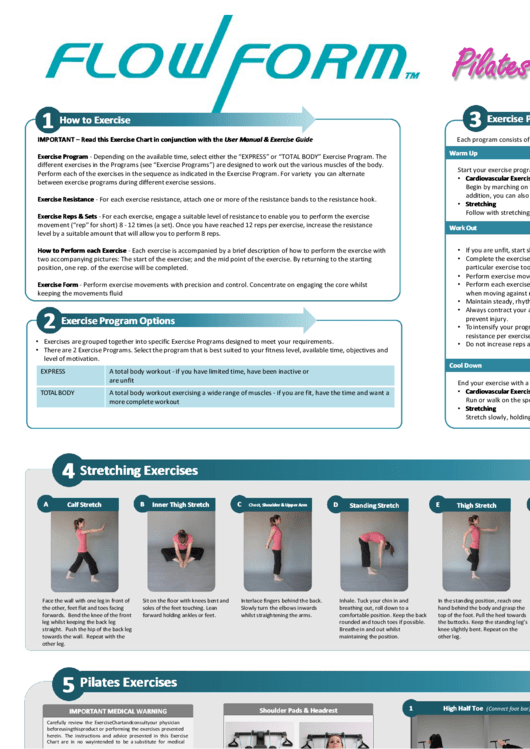 Pilates Exercise Chart Printable pdf
