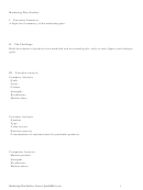Marketing Plan Outline Template