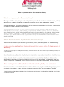 The Argumentative (persuasive) Essay