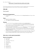 Memorial / Funeral Service Outline And Notes Printable pdf