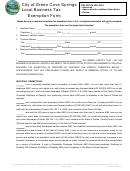 City Of Green Cove Springs Local Business Tax Exemption Form