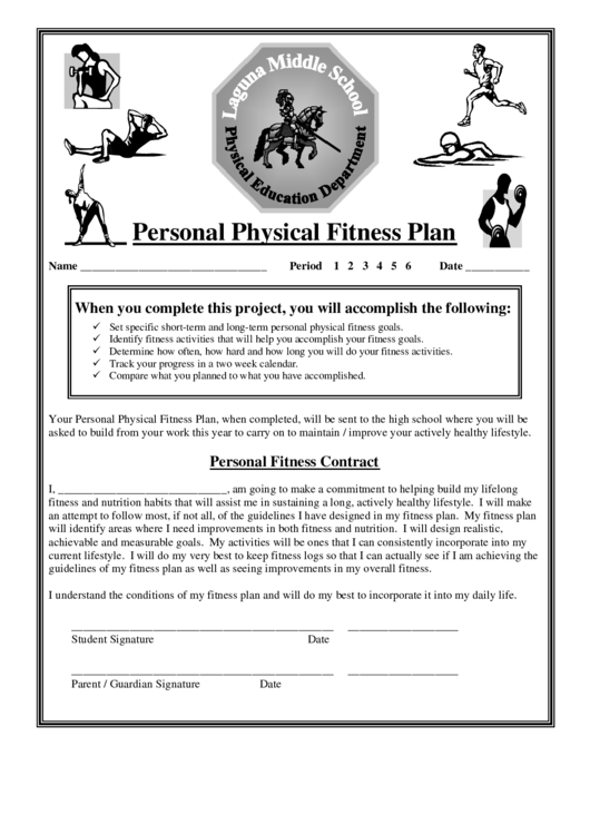 Personal Physical Fitness Plan Printable pdf
