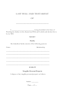 Last Will And Testament Form