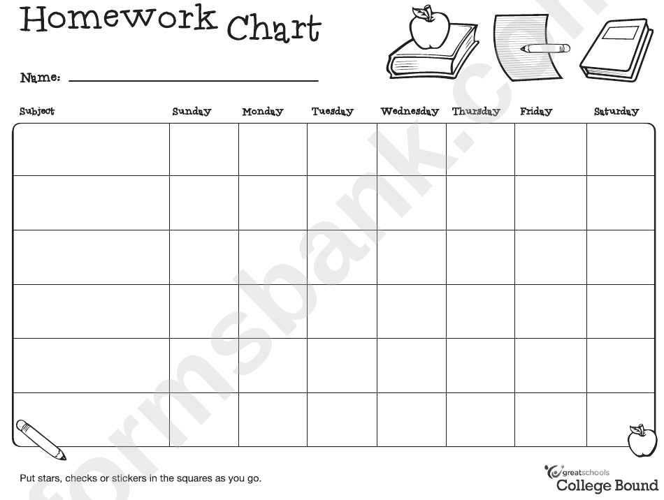 weekly homework sheet pdf