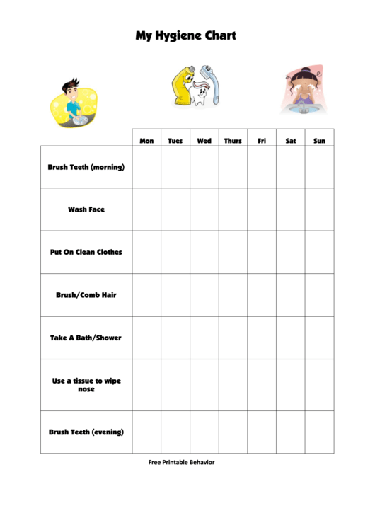 Hygiene Chart Printable pdf