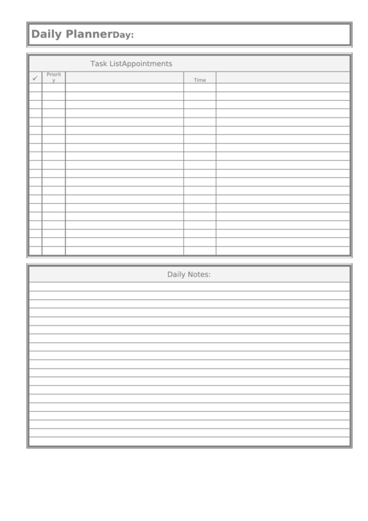Daily Planner Printable pdf
