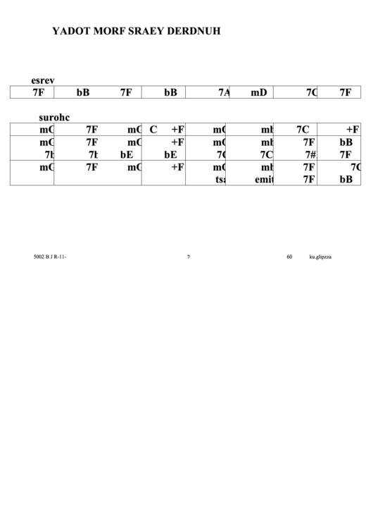 Hundred Years From Today Jazz Chord Chart Printable pdf