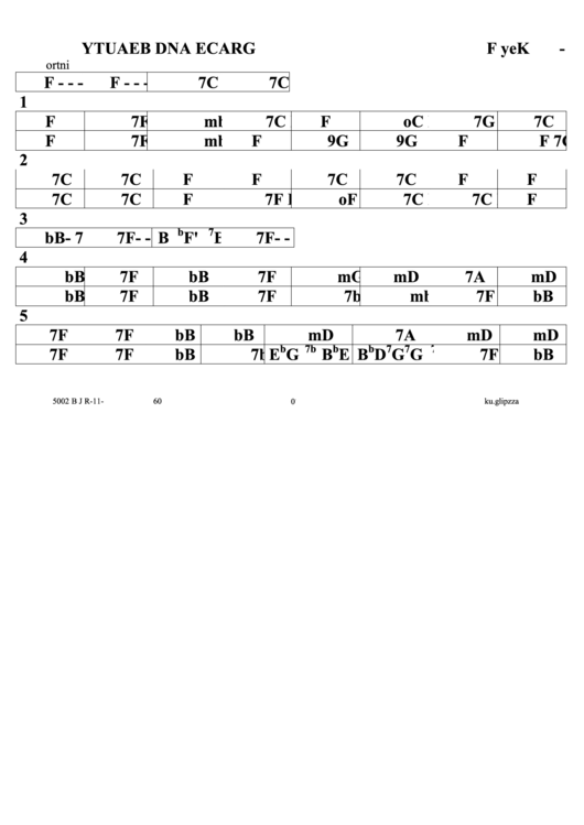 Grace And Beauty Jazz Chord Chart Printable pdf