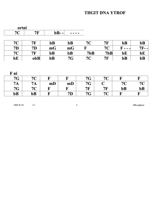 Forty And Tight Jazz Chord Chart Printable pdf