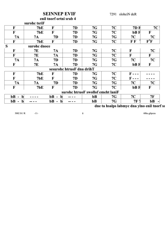 Five Pennies Jazz Chord Chart Printable pdf