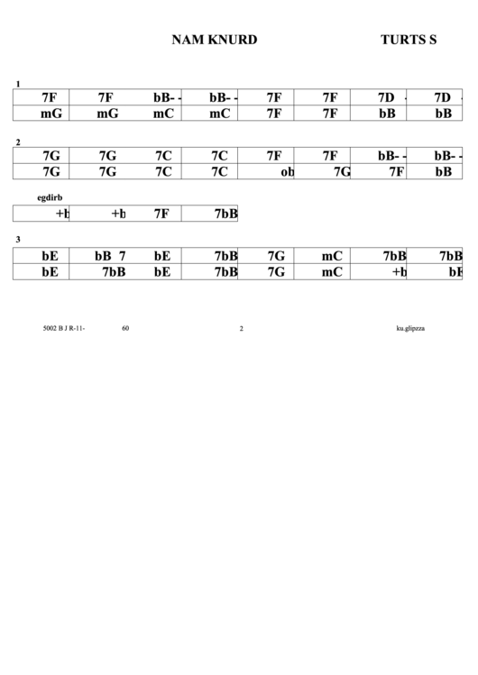 Drunk Mans Strut Jazz Chord Chart Printable pdf