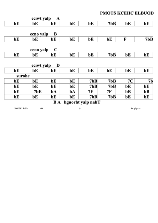 Double Check Stomp Jazz Chord Chart Printable pdf