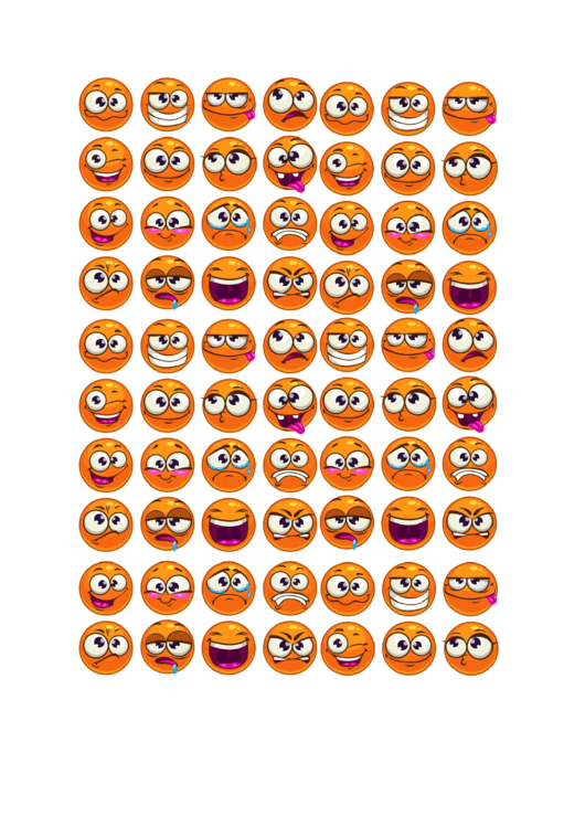 Small Smiley Face Templates - Emotions Printable pdf