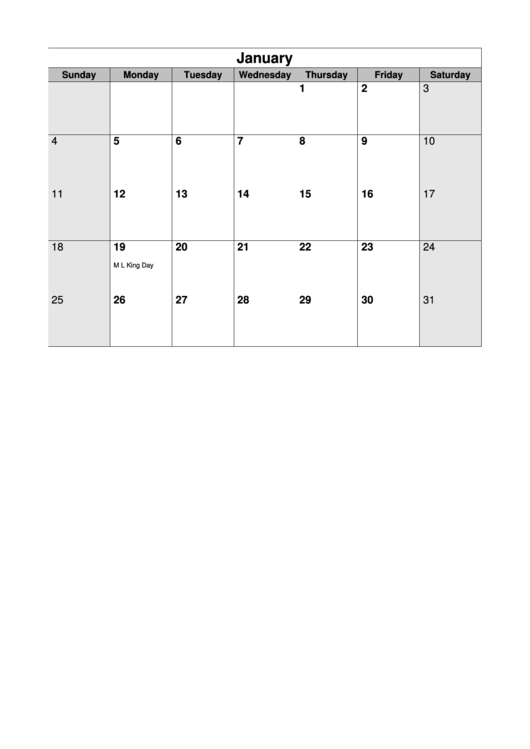 2015 Monthly Calendar Template - B&w, Landscape, With Holidays Printable pdf