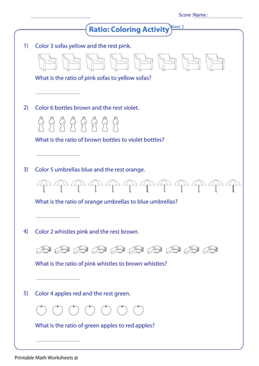 Ratio: Coloring Activity Printable pdf