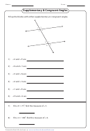 Supplementary & Congruent Angles Worksheet