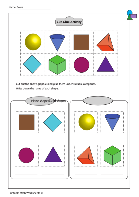 Cut-glue Activity Worksheet With Answer Key