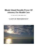 Durable Power Of Attorney For Health Care Template