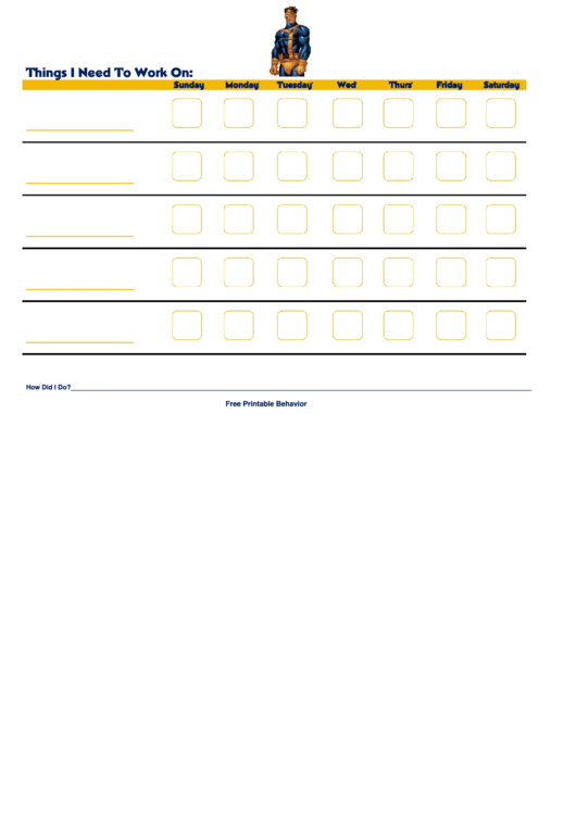 Cyclops Behavior Chart Printable pdf