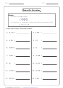 Expressing Numbers In Scientific Notation Worksheet With Answer Key