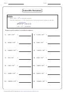 Scientific Notation Expressions Worksheet With Answer Key