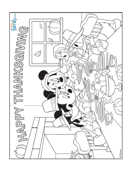 Download Mickey Mouse Thanksgiving Coloring Sheet printable pdf ...