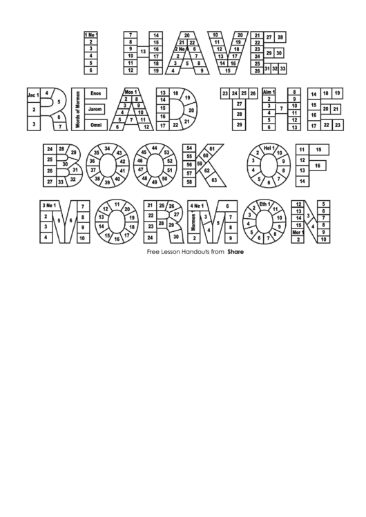 I Have Read The Book Of Mormon - Reading Chart Printable pdf