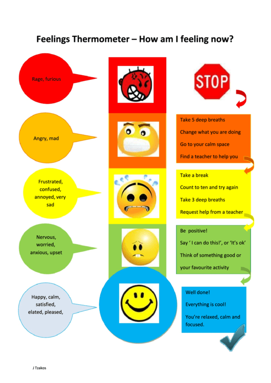 Feelings Chart For Kids Printable pdf