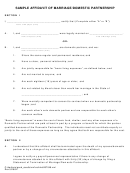 Sample Affidavit Of Marriage Domestic Partnership