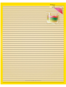 Yellow Cocktail Umbrella Recipe Card 8x10