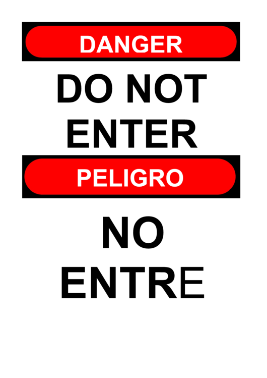 Danger Do Not Enter Printable pdf