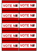 Vote No Red Sign Palm Cards Template