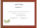 Palm Sunday Holiday Certificate