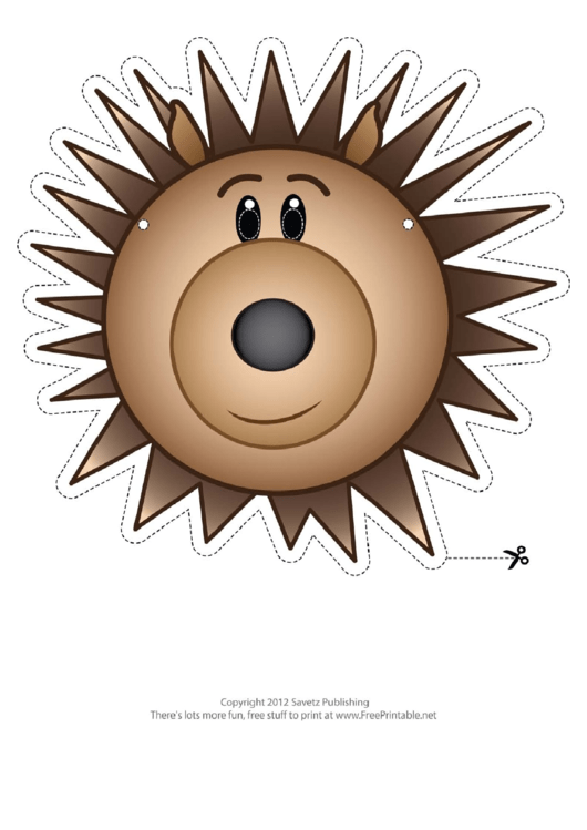 Hedgehog Mask Templates Printable pdf