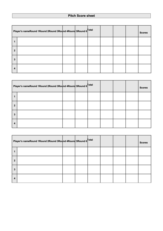 Blank Pitch Scoresheet Printable pdf
