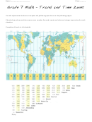 Travel And Time Zones Math Worksheet Printable pdf