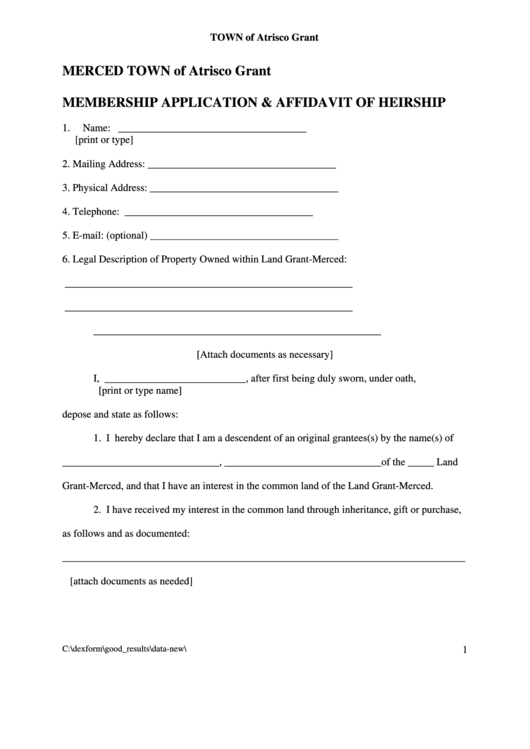 Affidavit Of Heirship Form Printable pdf