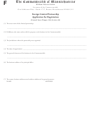 Fillable Foreign Limited Partnership Application For Registration - The Commonwealth Of Massachusetts Printable pdf