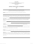 Application For Authority Template