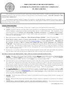 Fillable Application For Registration Form (Foreign Limited Liability Company) - Oklahoma Secretary Of State Printable pdf