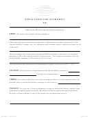 Fillable Application For Authority Printable pdf