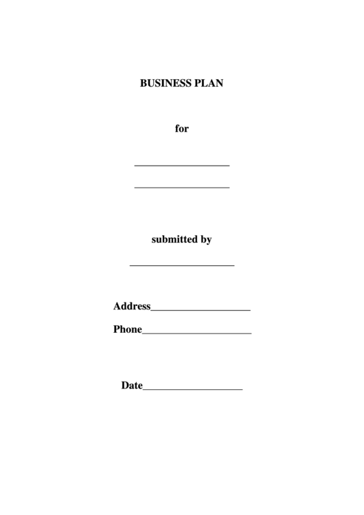 Child Care Business Plan Template (Fillable) Printable pdf