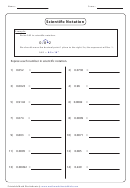 Expressing Numbers In Scientific Notation Worksheet With Answer Key Printable pdf