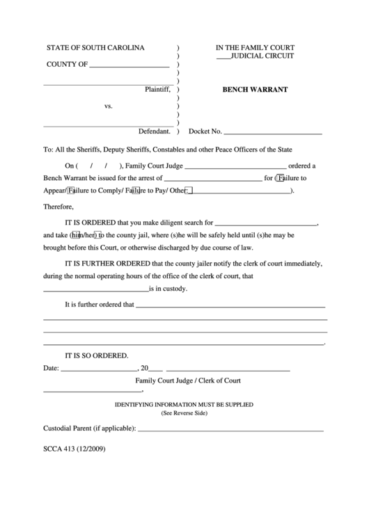 Bench Warrant printable pdf download