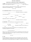 South Carolina Month To Month Lease Agreement Template