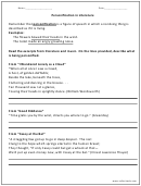 Personification In Literature Worksheet Template