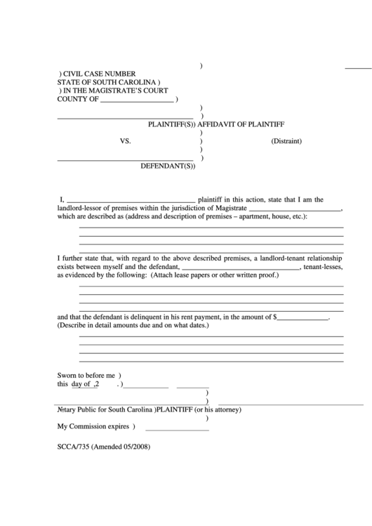 Affidavit Of Plaintiff Printable pdf